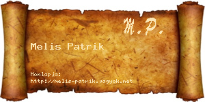 Melis Patrik névjegykártya